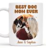 Best Dog Mom Ever With Heart Frame - Personalized Custom Coffee Mug - PET083_MG