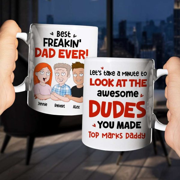Best Freakin' Dad Ever Personalized Coffee Mug DR-WHM-03QHHN180423HH Best Freakin' Dad Ever Personalized Coffee Mug DR-WHM-03QHHN180423HH