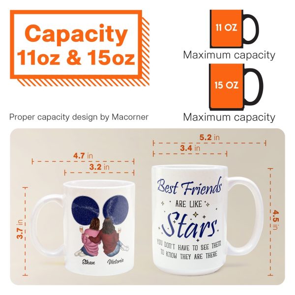 Best Friends Are Like Stars - Personalized Mug Best Friends Are Like Stars - Personalized Mug
