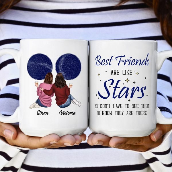 Best Friends Are Like Stars - Personalized Mug Best Friends Are Like Stars - Personalized Mug