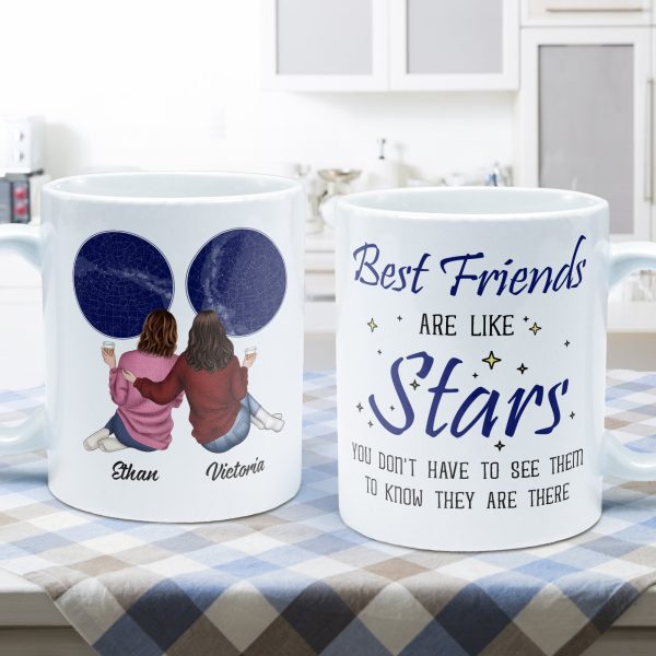 Best Friends Are Like Stars - Personalized Mug Best Friends Are Like Stars - Personalized Mug