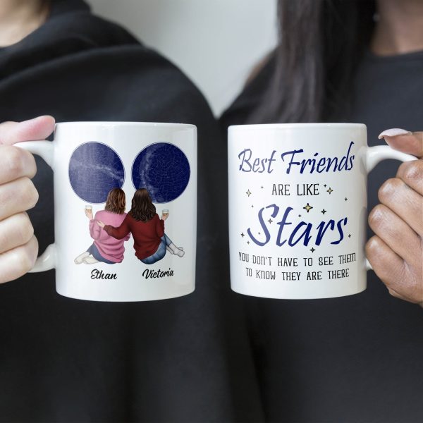Best Friends Are Like Stars - Personalized Mug Best Friends Are Like Stars - Personalized Mug
