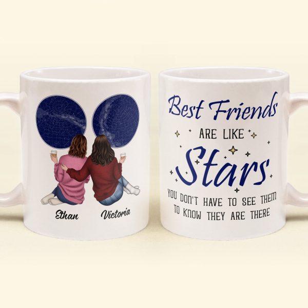 Best Friends Are Like Stars - Personalized Mug Best Friends Are Like Stars - Personalized Mug