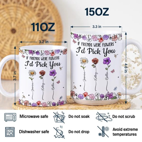 Best Friends It's Not What We Have In Life Birth Flower - Personalized White Edge-to-Edge Mug