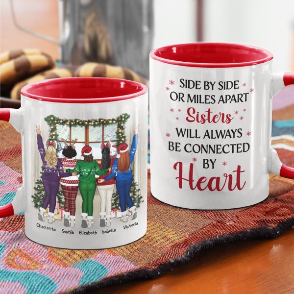 Best Friends Side By Side Or Miles Apart - Christmas Gift For BFF, Sisters - Personalized Custom Accent Mug Best Friends Side By Side Or Miles Apart - Christmas Gift For BFF, Sisters - Personalized Custom Accent Mug