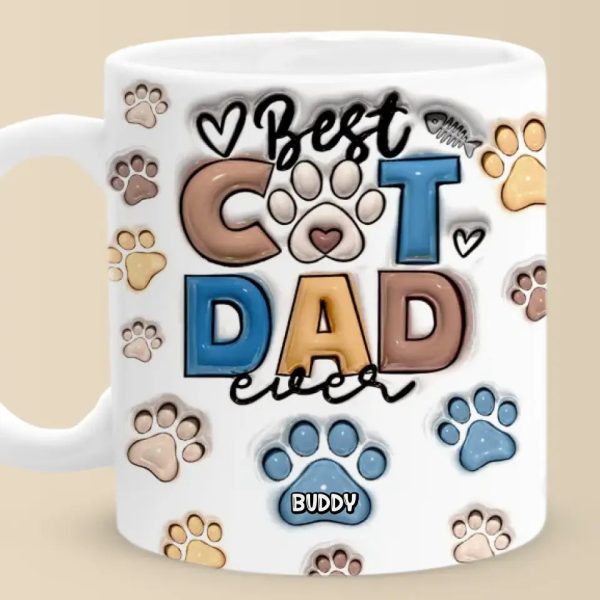Best Fur Dad Ever - Dog & Cat Personalized Custom 3D Inflated Effect Printed Mug - Father's Day, Gift For Pet Owners, Pet Lovers Best Fur Dad Ever - Dog & Cat Personalized Custom 3D Inflated Effect Printed Mug - Father's Day, Gift For Pet Owners, Pet Lovers