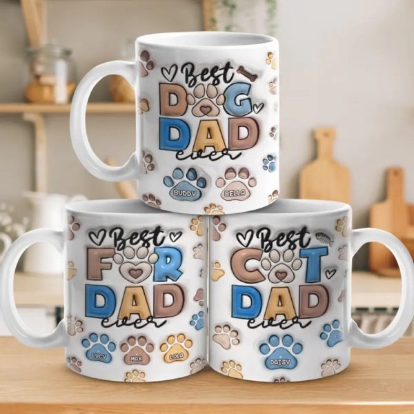 Best Fur Dad Ever - Dog & Cat Personalized Custom 3D Inflated Effect Printed Mug - Father's Day, Gift For Pet Owners, Pet Lovers Best Fur Dad Ever - Dog & Cat Personalized Custom 3D Inflated Effect Printed Mug - Father's Day, Gift For Pet Owners, Pet Lovers