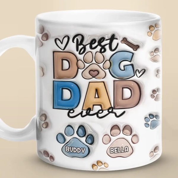 Best Fur Dad Ever - Dog & Cat Personalized Custom 3D Inflated Effect Printed Mug - Father's Day, Gift For Pet Owners, Pet Lovers Best Fur Dad Ever - Dog & Cat Personalized Custom 3D Inflated Effect Printed Mug - Father's Day, Gift For Pet Owners, Pet Lovers
