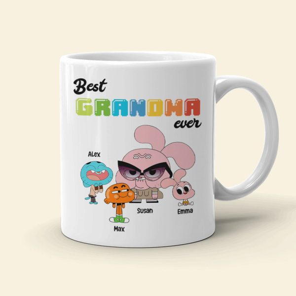 Best Grandma Ever, Gift For Grandma, Personalized Mug, Granny And Kids Mug 04DNHN170423