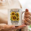 Best Grandma Ever Personalized Mug, Sunflower Grandmother Gift With Custom Name and Date Best Grandma Ever Personalized Mug, Sunflower Grandmother Gift With Custom Name and Date
