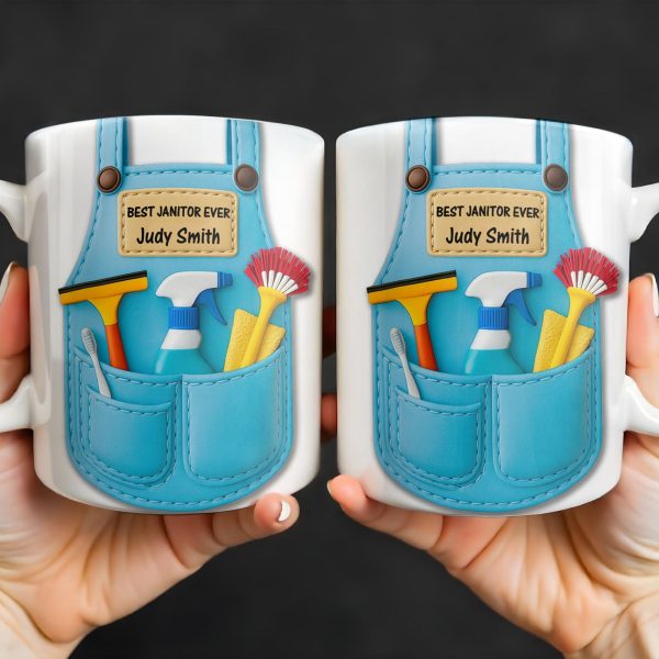 Best Janitor Ever With Janitorial Tools - Personalized Custom Coffee Mug - JBS003_MG Best Janitor Ever With Janitorial Tools - Personalized Custom Coffee Mug - JBS003_MG