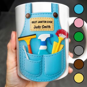 Best Janitor Ever With Janitorial Tools - Personalized Custom Coffee Mug - JBS003_MG