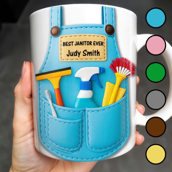 Best Janitor Ever With Janitorial Tools - Personalized Custom Coffee Mug - JBS003_MG Best Janitor Ever With Janitorial Tools - Personalized Custom Coffee Mug - JBS003_MG