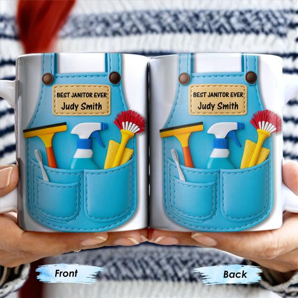 Best Janitor Ever With Janitorial Tools - Personalized Custom Coffee Mug - JBS003_MG Best Janitor Ever With Janitorial Tools - Personalized Custom Coffee Mug - JBS003_MG