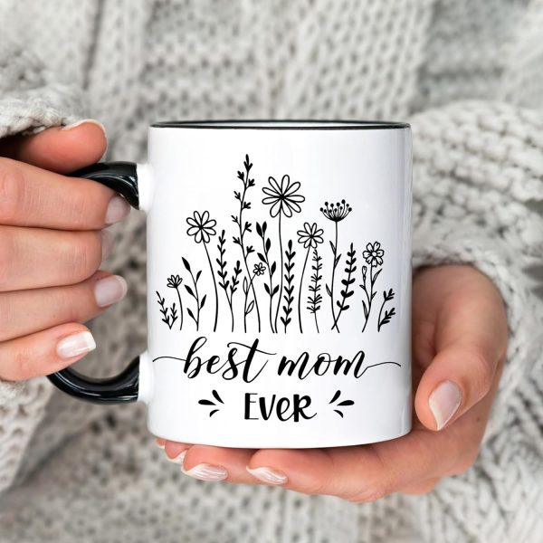 Best Mom Ever Coffee Mug, Gift for Mom Grandma Mother in Law from Daughter Son Kids, Birthday Mother's Day Christmas Gift Idea