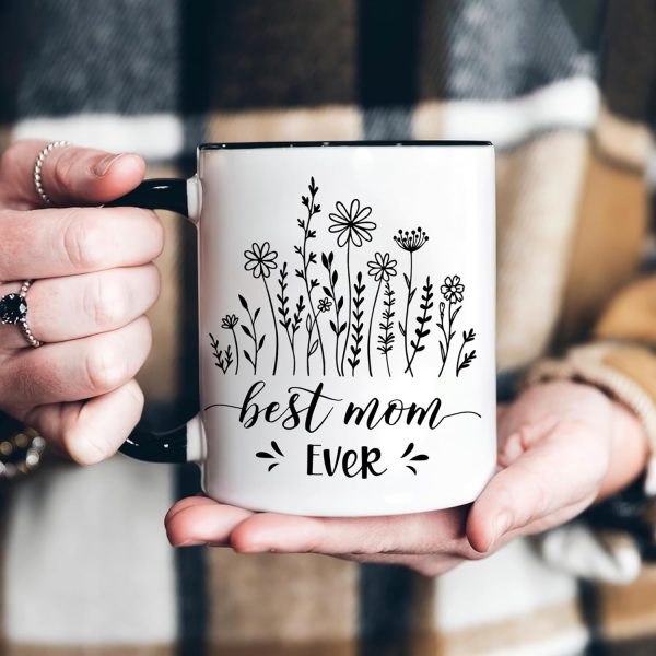 Best Mom Ever Coffee Mug, Gift for Mom Grandma Mother in Law from Daughter Son Kids, Birthday Mother's Day Christmas Gift Idea