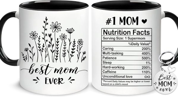 Best Mom Ever Coffee Mug, Gift for Mom Grandma Mother in Law from Daughter Son Kids, Birthday Mother's Day Christmas Gift Idea