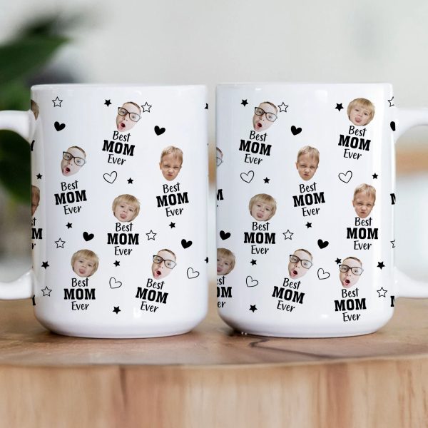 Best Mom Ever Custom Kids' Faces - Personalized Photo Mug Best Mom Ever Custom Kids' Faces - Personalized Photo Mug