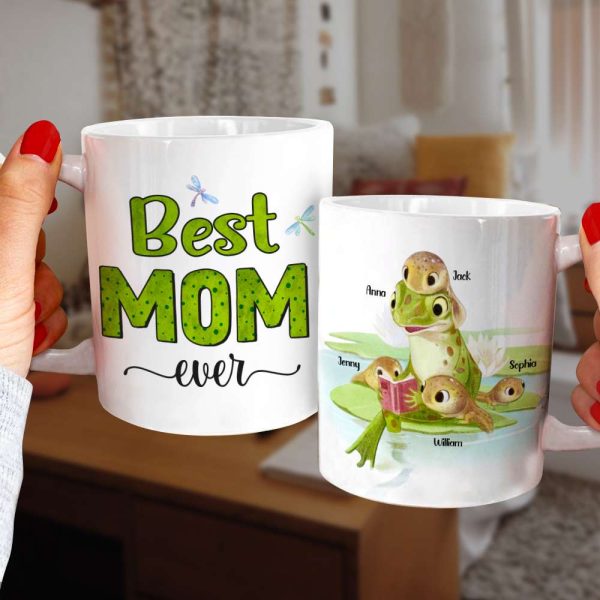 Best Mom Ever Personalized Coffee Mug, Gift For Mom, Cute Frog Mom and Kids Mug Best Mom Ever Personalized Coffee Mug, Gift For Mom, Cute Frog Mom and Kids Mug