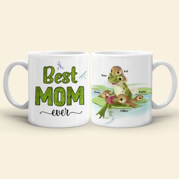 Best Mom Ever Personalized Coffee Mug, Gift For Mom, Cute Frog Mom and Kids Mug Best Mom Ever Personalized Coffee Mug, Gift For Mom, Cute Frog Mom and Kids Mug