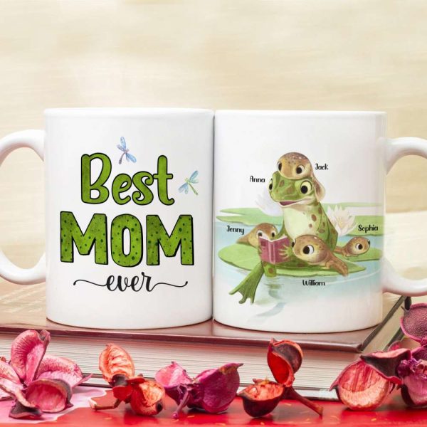 Best Mom Ever Personalized Coffee Mug, Gift For Mom, Cute Frog Mom and Kids Mug Best Mom Ever Personalized Coffee Mug, Gift For Mom, Cute Frog Mom and Kids Mug