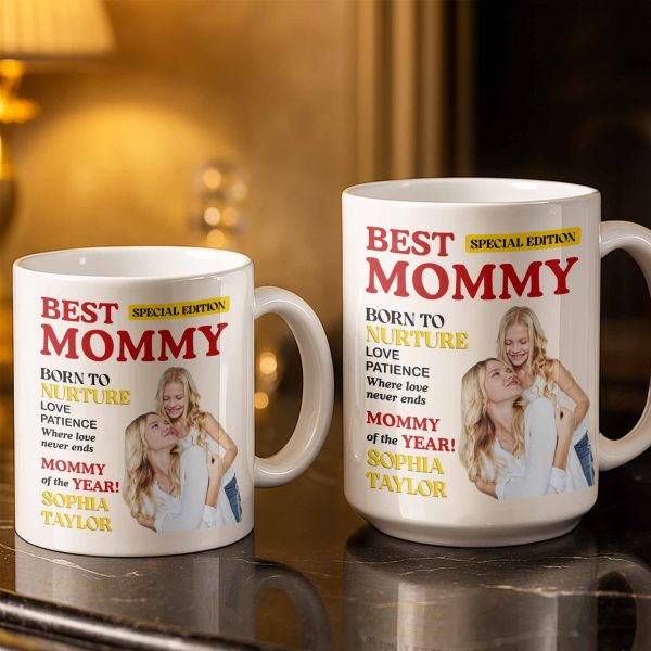Best Mommy Born To Nurture Love Patience - Personalized Custom Coffee Mug - MOM143_MG