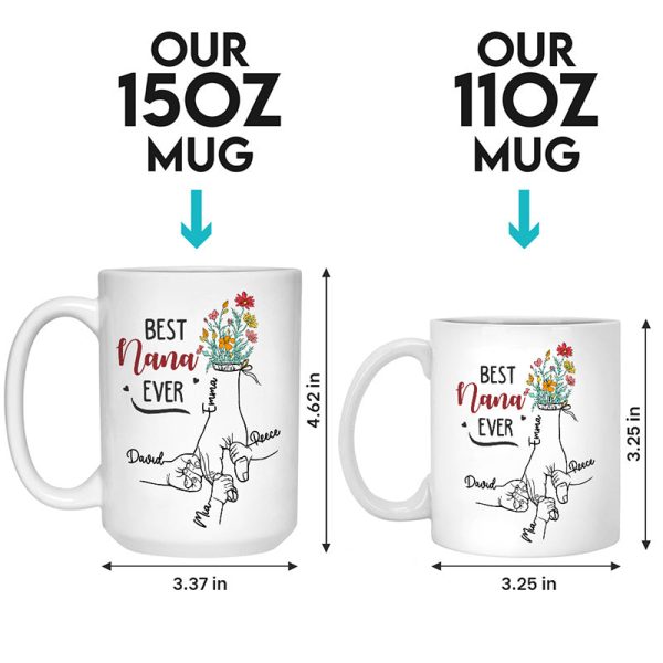 Best Nana Ever - Family Personalized Custom Mug - Birthday Gift For Mom, Grandma Best Nana Ever - Family Personalized Custom Mug - Birthday Gift For Mom, Grandma