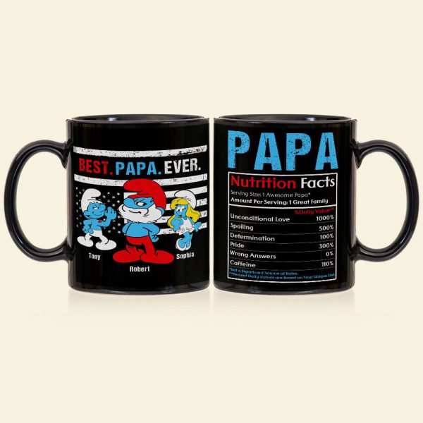 Best Papa Ever Gift 01DNPO210423 Personalized Family Black Mug Best Papa Ever Gift 01DNPO210423 Personalized Family Black Mug