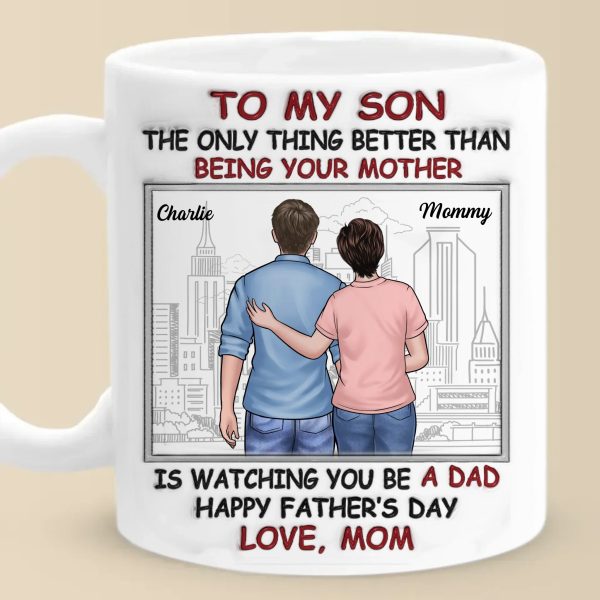 Best Son Best Dad - Family Personalized Custom 3D Inflated Effect Printed Mug - Father's Day, Gift For Son