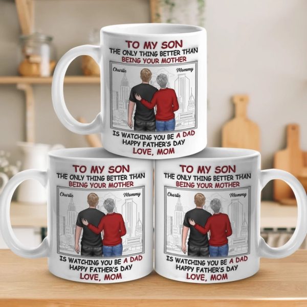 Best Son Best Dad - Family Personalized Custom 3D Inflated Effect Printed Mug - Father's Day, Gift For Son