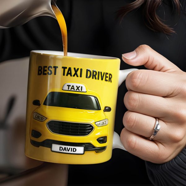 Best Taxi Driver With Yellow Taxi Design - Personalized Custom Coffee Mug - FAM367_MG Best Taxi Driver With Yellow Taxi Design - Personalized Custom Coffee Mug - FAM367_MG