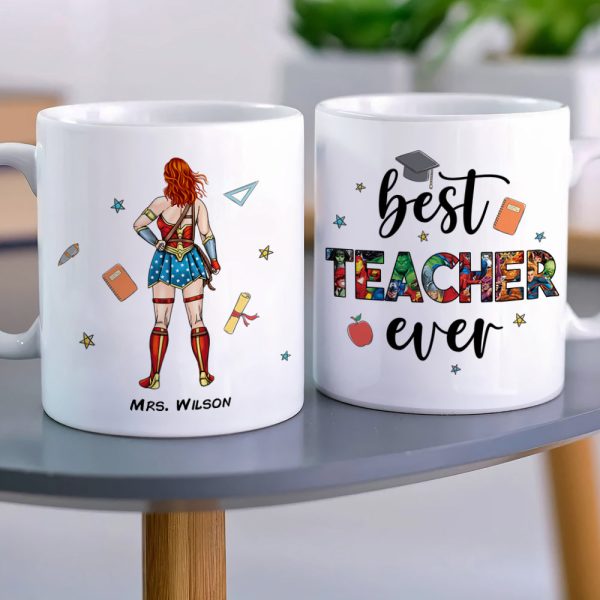 Best Teacher Ever, Gift For Teacher, Personalized Mug, Teacher Coffee Mug, Back To School Gift 03QHHN030723TM