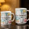 Best Teacher Ever With School Supplies Design - Personalized Custom Coffee Mug - TEACH068_MG
