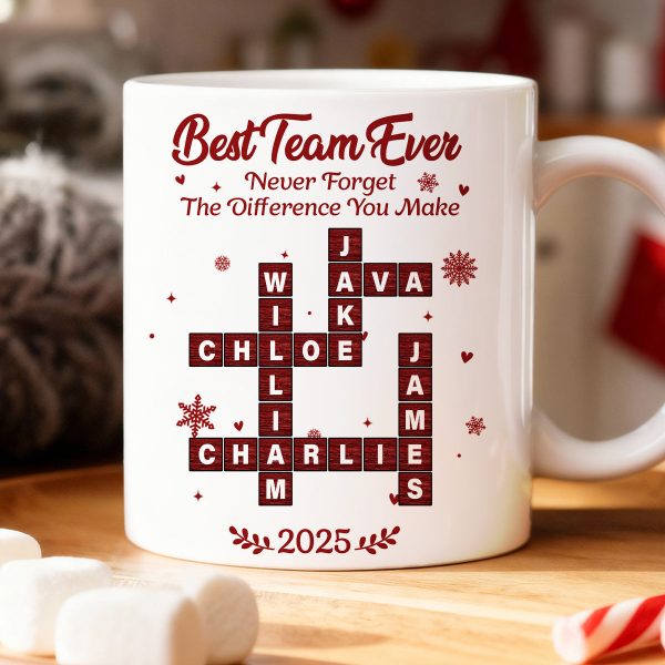 Best Team Ever Crossword - Personalized Mug - Christmas Gift for Co-worker Best Team Ever Crossword - Personalized Mug - Christmas Gift for Co-worker