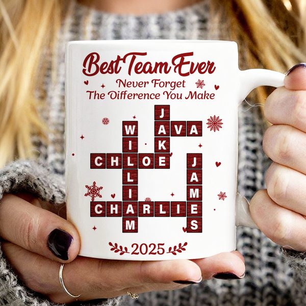 Best Team Ever Crossword - Personalized Mug - Christmas Gift for Co-worker Best Team Ever Crossword - Personalized Mug - Christmas Gift for Co-worker