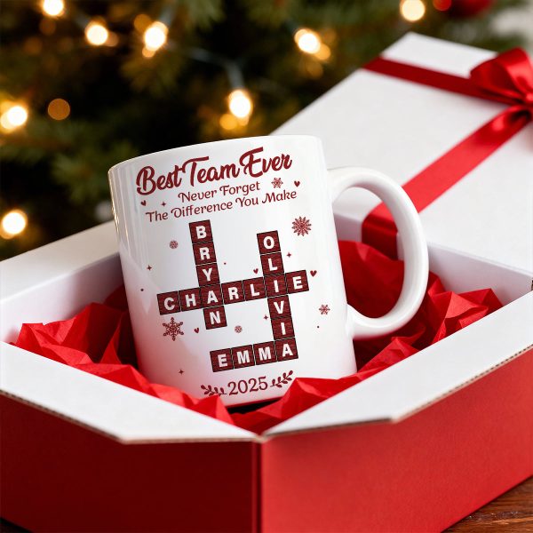 Best Team Ever Crossword - Personalized Mug - Christmas Gift for Co-worker Best Team Ever Crossword - Personalized Mug - Christmas Gift for Co-worker