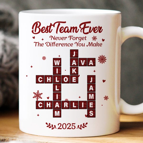 Best Team Ever Crossword - Personalized Mug - Christmas Gift for Co-worker Best Team Ever Crossword - Personalized Mug - Christmas Gift for Co-worker