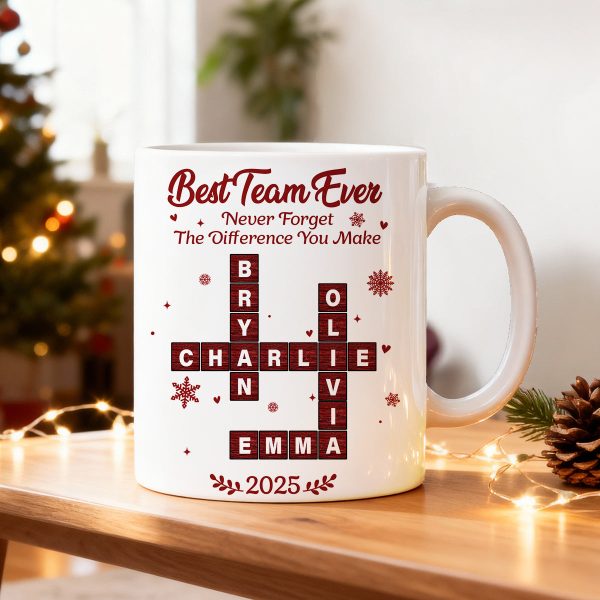 Best Team Ever Crossword - Personalized Mug - Christmas Gift for Co-worker Best Team Ever Crossword - Personalized Mug - Christmas Gift for Co-worker
