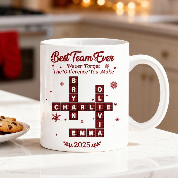 Best Team Ever Crossword - Personalized Mug - Christmas Gift for Co-worker Best Team Ever Crossword - Personalized Mug - Christmas Gift for Co-worker