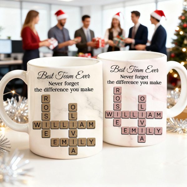 Best Team Ever Crossword - Personalized Mug - Sentimental Gift for Coworkers, Work Besties Best Team Ever Crossword - Personalized Mug - Sentimental Gift for Coworkers, Work Besties