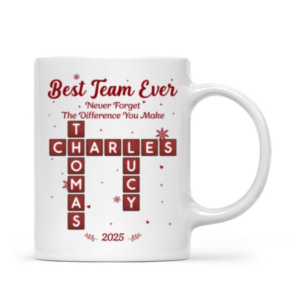 Best Team Ever Crossword Puzzle Art - Personalized Mug - Gift For Coworkers, Colleagues Best Team Ever Crossword Puzzle Art - Personalized Mug - Gift For Coworkers, Colleagues