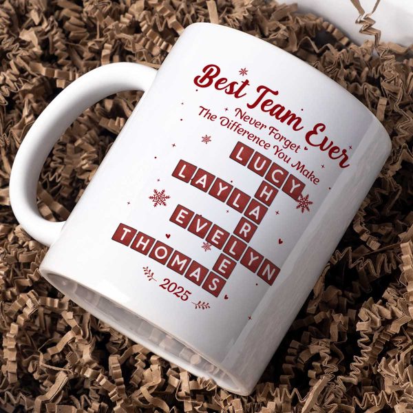 Best Team Ever Crossword Puzzle Art - Personalized Mug - Gift For Coworkers, Colleagues Best Team Ever Crossword Puzzle Art - Personalized Mug - Gift For Coworkers, Colleagues
