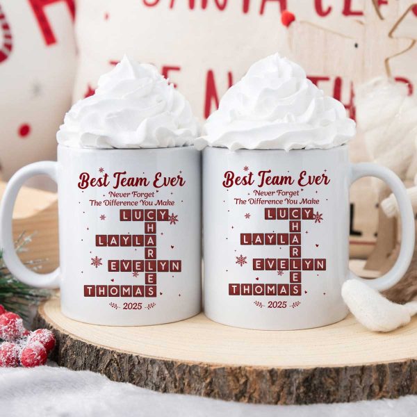 Best Team Ever Crossword Puzzle Art - Personalized Mug - Gift For Coworkers, Colleagues Best Team Ever Crossword Puzzle Art - Personalized Mug - Gift For Coworkers, Colleagues