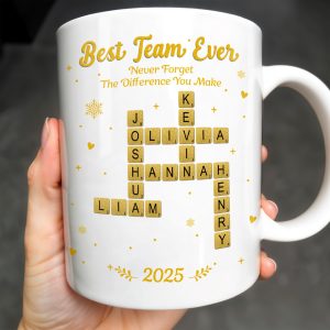 Best Team Ever For Office Members With Scrabble Design - Personalized Custom Coffee Mug - COL117_MG