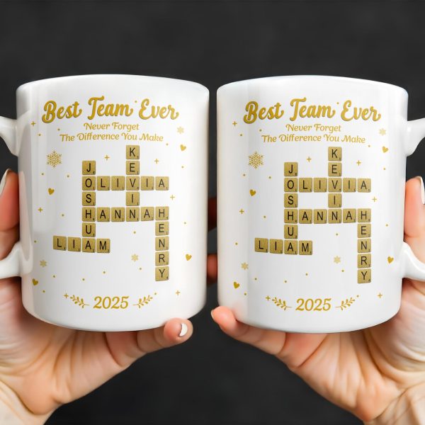 Best Team Ever For Office Members With Scrabble Design - Personalized Custom Coffee Mug - COL117_MG