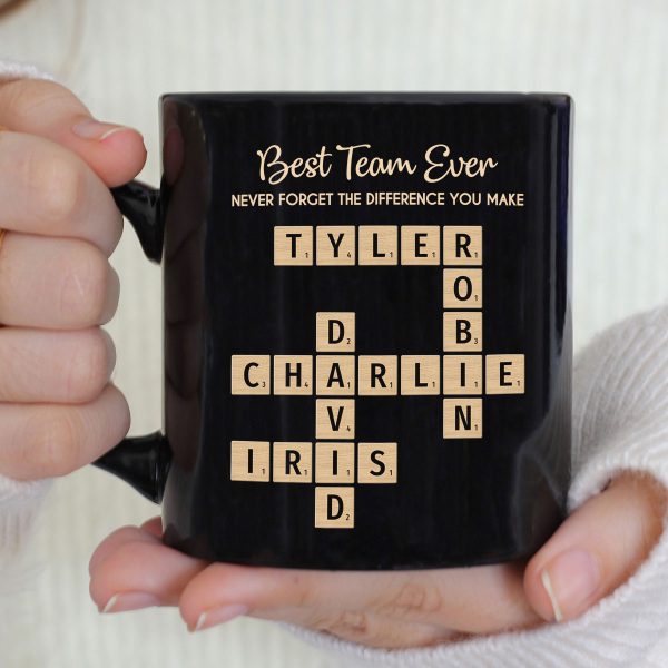Best Team Ever Never Forget The Difference You Make Crossword Names Puzzle Art - Personalized Mug - Christmas Gift, Appreciation Gift For Colleagues, Coworkers, Boss Best Team Ever Never Forget The Difference You Make Crossword Names Puzzle Art - Personalized Mug - Christmas Gift, Appreciation Gift For Colleagues, Coworkers, Boss