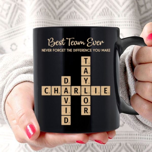 Best Team Ever Never Forget The Difference You Make Crossword Names Puzzle Art - Personalized Mug - Christmas Gift, Appreciation Gift For Colleagues, Coworkers, Boss Best Team Ever Never Forget The Difference You Make Crossword Names Puzzle Art - Personalized Mug - Christmas Gift, Appreciation Gift For Colleagues, Coworkers, Boss