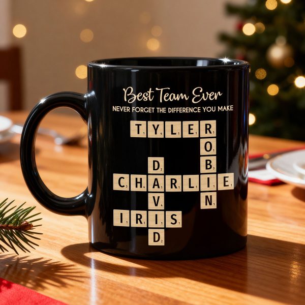 Best Team Ever Never Forget The Difference You Make Crossword Names Puzzle Art - Personalized Mug - Christmas Gift, Appreciation Gift For Colleagues, Coworkers, Boss Best Team Ever Never Forget The Difference You Make Crossword Names Puzzle Art - Personalized Mug - Christmas Gift, Appreciation Gift For Colleagues, Coworkers, Boss