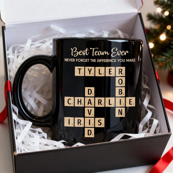 Best Team Ever Never Forget The Difference You Make Crossword Names Puzzle Art - Personalized Mug - Christmas Gift, Appreciation Gift For Colleagues, Coworkers, Boss Best Team Ever Never Forget The Difference You Make Crossword Names Puzzle Art - Personalized Mug - Christmas Gift, Appreciation Gift For Colleagues, Coworkers, Boss