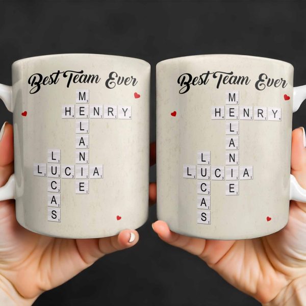 Best Team Ever Scrabble Tiles Heart Design - Personalized Custom Coffee Mug - COL099_MG Best Team Ever Scrabble Tiles Heart Design - Personalized Custom Coffee Mug - COL099_MG